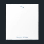 Simple 2 Monogram Initial Professional Navy Blue Notepad<br><div class="desc">Simple 2 Monogram Initial Professional Desk Navy Blue Minimalist Notepad</div>