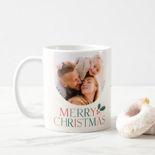 Simple 2 Photo Arch Colourful Merry Christmas Coffee Mug