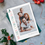 Simple 2 Photo Colourful Merry Christmas Holiday Card<br><div class="desc">Simple 2 Photo Colourful Merry Christmas Holiday Card. Click the edit/personalize button to customize this design with your photos and text.</div>