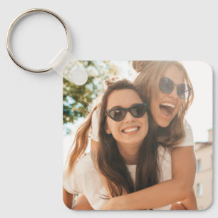 Simple 2 Photo Double-Sided Best Friends Keychain