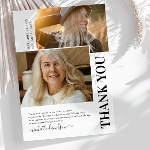Simple 2 Photo Funeral Thank You Note Card