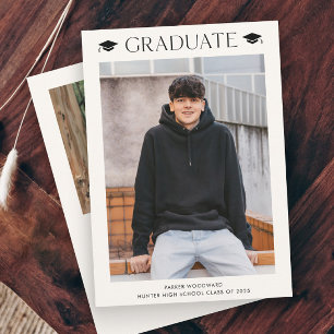 Simple 2 Photo Graduation Invitation