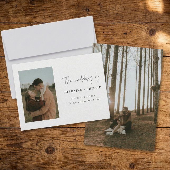 Simple 2 photo moderne faire-part de mariage (Simple 2 photo modern wedding Invitation.)