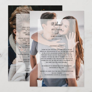 Simple 2 Photo Overlay Wedding Itinerary Program