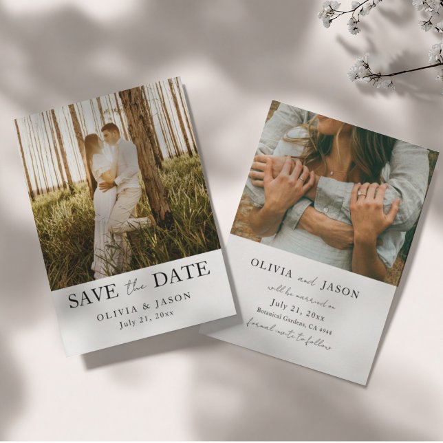 Simple 2 Photo Wedding Save the Date  (Créateur téléchargé)