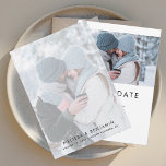 Simple 2 Photos Wedding Save The Date<br><div class="desc">Elegant modern photo wedding save the date card. The card features a modern "Save the Date",  that can be changed to a font type of your choice that are available here when you click the "Personalize" button.</div>