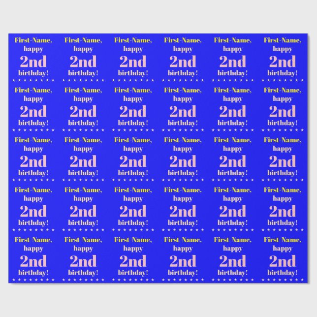 Simple 2nd Birthday Wrapping Paper (Flat)