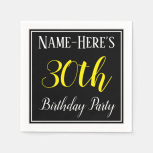 Simple, 30th Birthday Party w/ Custom Name Napkin