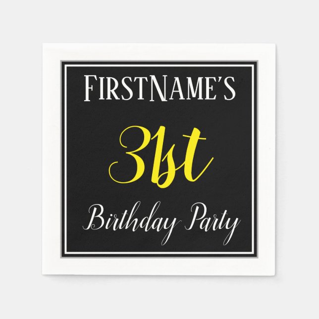Simple, 31st Birthday Party w/ Custom Name Napkin (Front)