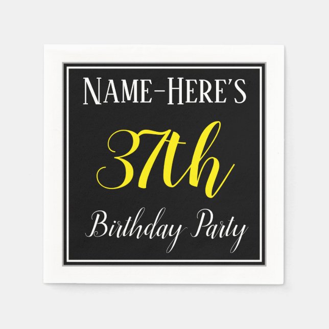 Simple, 37th Birthday Party w/ Custom Name Napkin (Front)