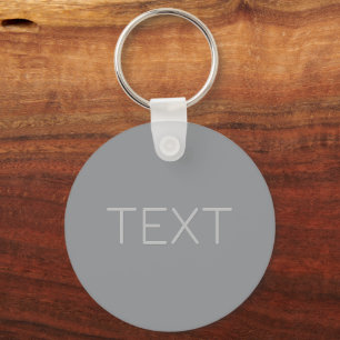 Simple 3 Dimensional Looking Text   Gray Keychain