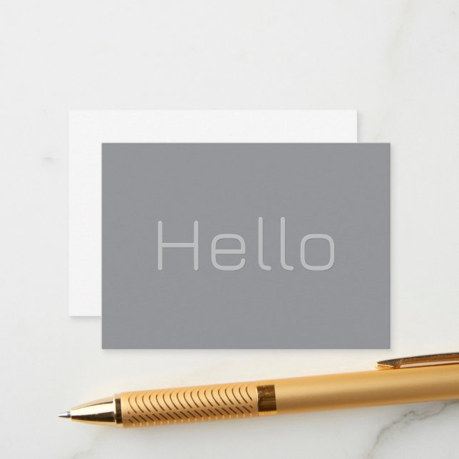 Simple 3 Dimensional Looking Text | Grey Enclosure Card (Front/Back In Situ)