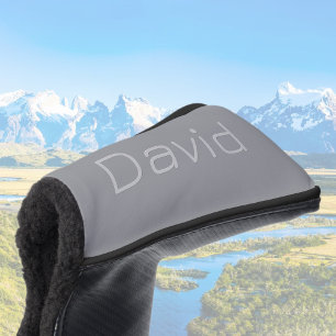 Simple 3 Dimensional Looking Text Grey Golf Head Cover
