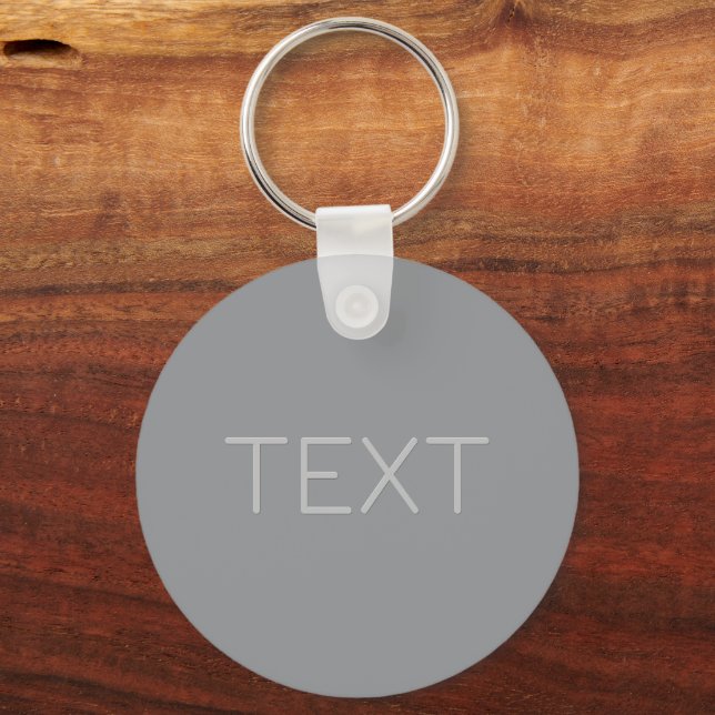 Simple 3 Dimensional Looking Text | Grey Keychain (Front)