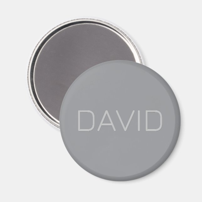 Simple 3 Dimensional Looking Text | Grey Magnet (Front/Back)