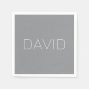Simple 3 Dimensional Looking Text Grey Napkin