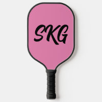 SIMPLE 3 LETTER MONOGRAM PINK PICKLEBALL PADDLE