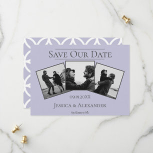 Simple 3 Photo Collage Lavande Save The Date