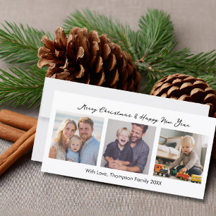 Simple 3 Photo Colourful Airplanes Trees Merry XMA Holiday Card