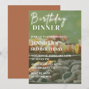 Simple 3rd birthday invitations Bbq Backyard 