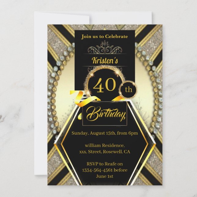 Simple 40ème anniversaire Invitation (Devant)