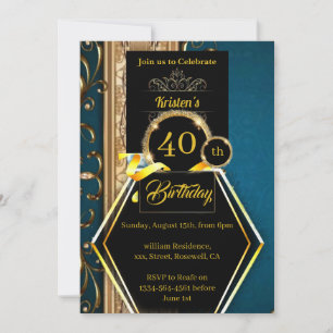 Simple 40th Birthday Invitation