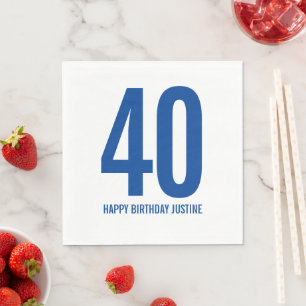 Simple 40th Birthday Napkins