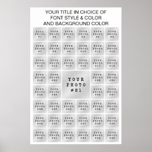Simple 45 Photo Collage Custom Colour and Text Poster