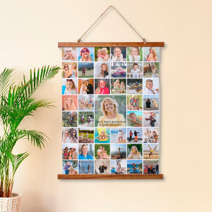 Simple 45 Photo Collage Personalized Custom Hanging Tapestry