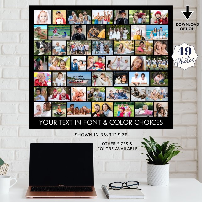 Simple 49 Photo Collage Multiple Shapes Poster (Creator Uploaded)