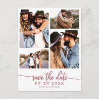 Simple 4 Photo Collage Wedding Save The Date