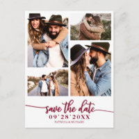 Simple 4 Photo Collage Wedding Save The Date
