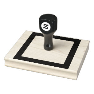Simple 4" Square Even Thicker Border Rubber Stamp