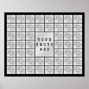 Simple 51 Photo Collage Personalized Custom Color  Poster