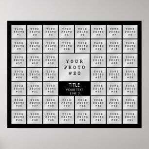 Simple 51 Photo Collage Personalized Custom Colour Poster
