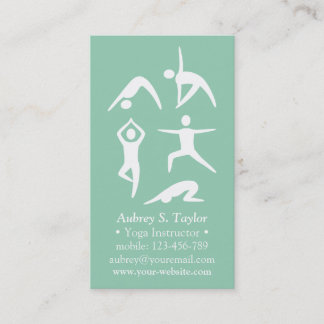 Simple 5 Beginner Yoga Poses Instructor Business Card