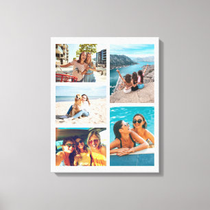 Simple 5 Photo Collage Canvas Print