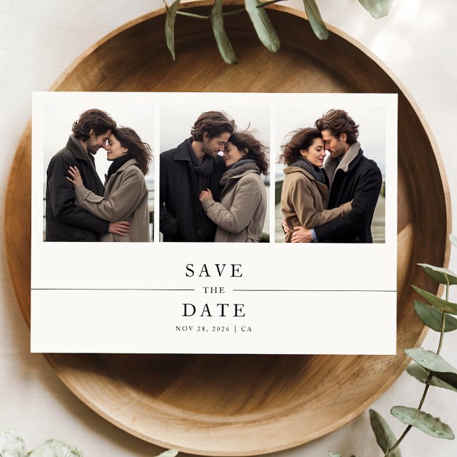 Simple 5 Photo Wedding Save the Date Invite (Creator Uploaded)