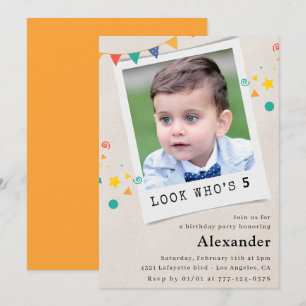 Simple 5th birthday invitations Boy Photo