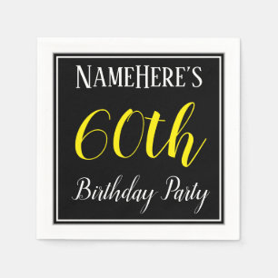 Simple, 60th Birthday Party w/ Custom Name Napkin