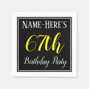 Simple, 67th Birthday Party w/ Custom Name Napkin