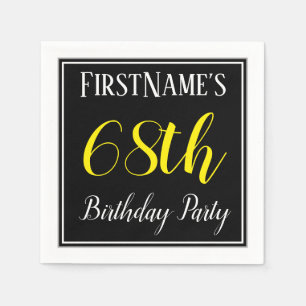 Simple, 68th Birthday Party w/ Custom Name Napkin