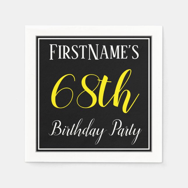 Simple, 68th Birthday Party w/ Custom Name Napkin (Front)