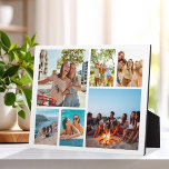 Simple 6 Photo Collage Plaque<br><div class="desc">Create your own personalized photo collage plaque. Add 6 of your favourite pictures and custom colour background in this modern template design.</div>