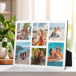 Simple 6 Photo Collage Plaque<br><div class="desc">Create your own personalized photo collage plaque home decor. Add 6 of your favourite pictures and custom colour background in this modern template design.</div>