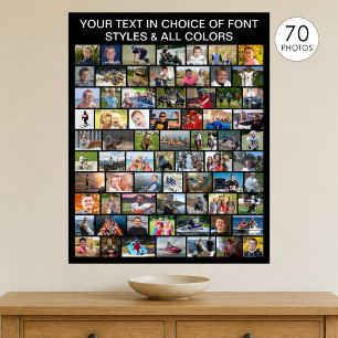 Simple 70 Photo Collage Custom Personalized Poster