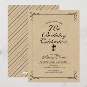 Simple 70e anniversaire Fête Invitation