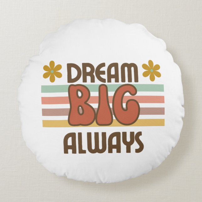 Simple 70's style design round pillow (Front)