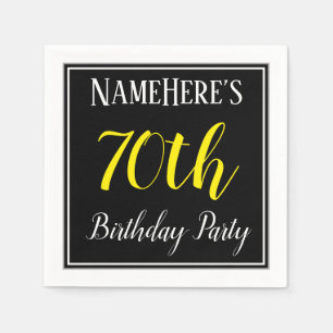 Simple, 70th Birthday Party w/ Custom Name Napkin