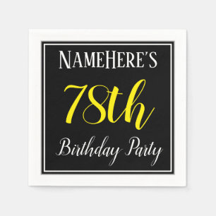 Simple, 78th Birthday Party w/ Custom Name Napkin
